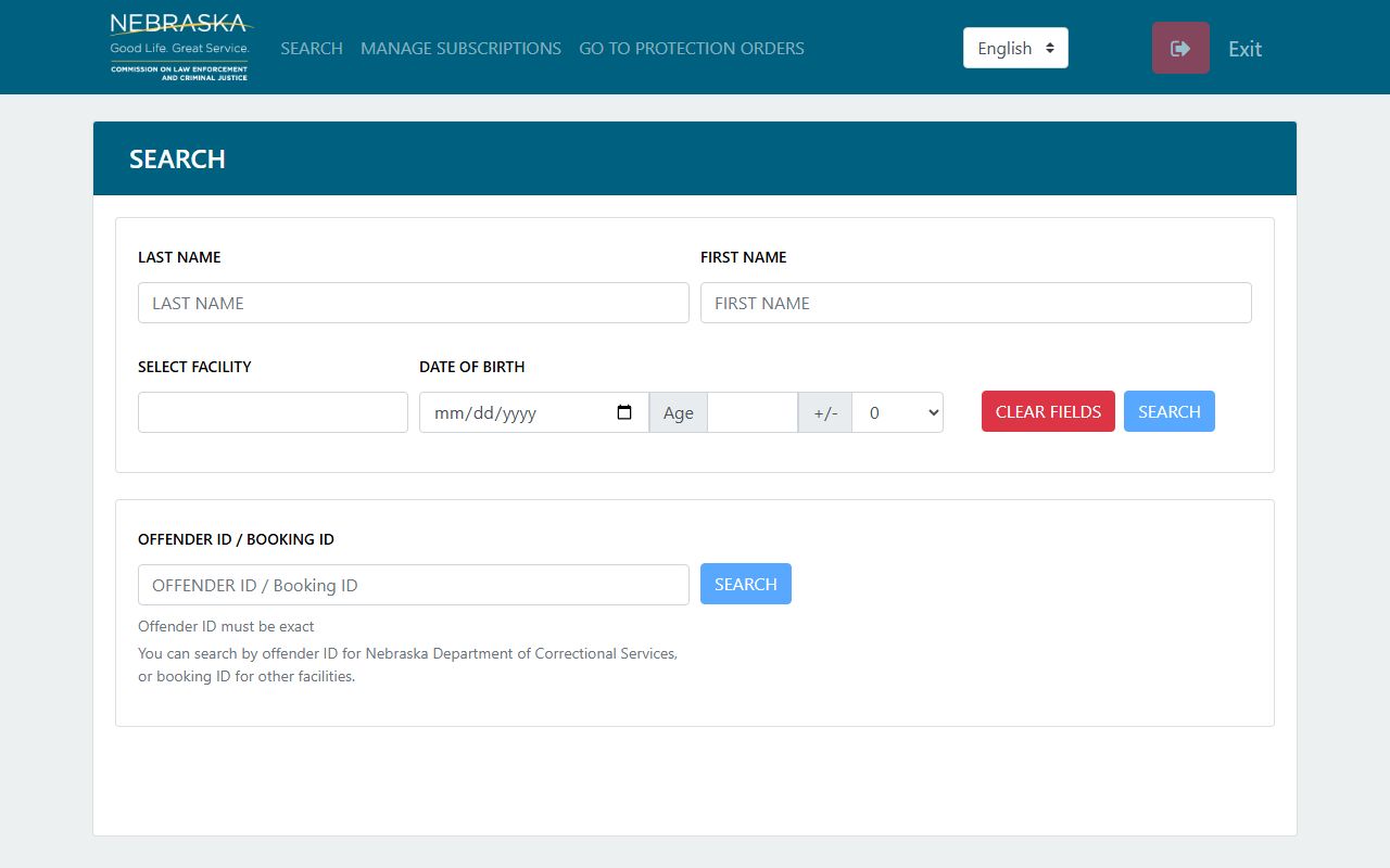 NEVCAP custody search for Seward County inmate notification not mugshots